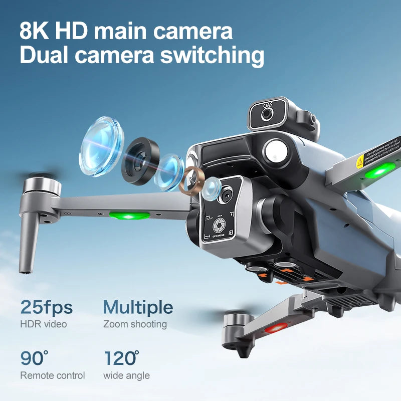 New K19 MAX GPS Drone Professional 8K Camera Aerial FPV Brush Avoiding Obstacle with Large Screen Remote Control Folding Drone