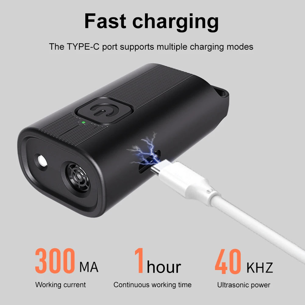 Ultrasonic Dog Bark Deterrent Device Long Range Rechargeable Pet Dog Repeller with LED Flashlight Correct Your Dogs Bad Behavior