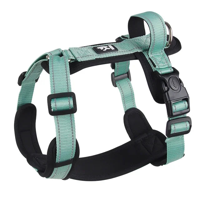 Anti Escape Dog Harness With Handle Reflective Nylon Vest