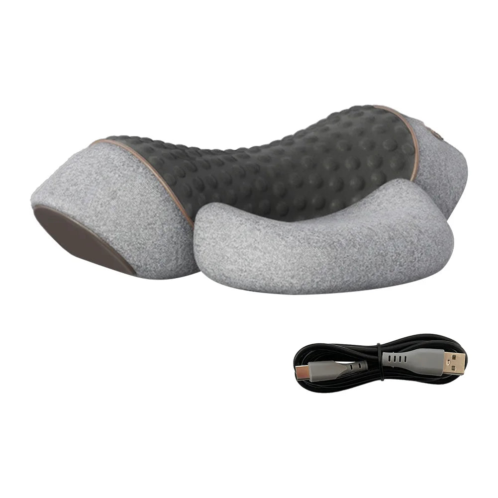 APWIKOGERE Electric Neck Massager Pillow With Heat And Vibration Ergonomic Memory Foam