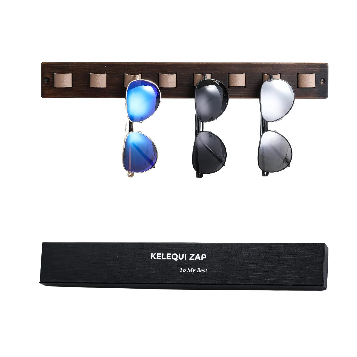 Sunglass Holder for Wall Wood Eye Glasses Rack Display Sunglasses Organizer for Multiple Glasses Farmhouse Rustic Home Decor