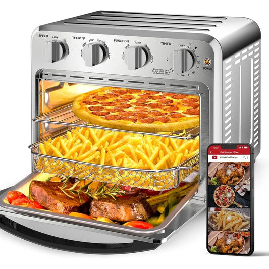 Convection Air Fryer Toaster Oven with 4Slice Capacity for Efficient Oilless Cooking Compact Electric Hot Oven with Builtin Acc