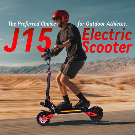 J15 1600W Electric Scooter With 11 Inch Off Road Tires 48V 18Ah Battery Top Speed 31 MPH Range 27 To 30 Miles US Stock