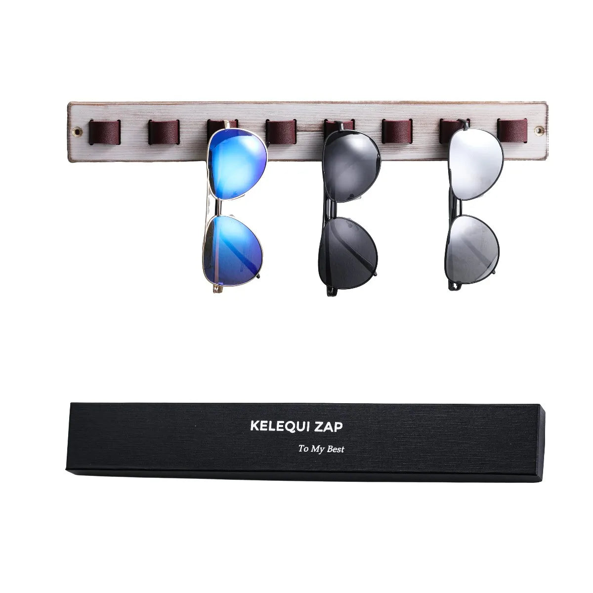 Sunglass Holder for Wall Wood Eye Glasses Rack Display Sunglasses Organizer for Multiple Glasses Farmhouse Rustic Home Decor