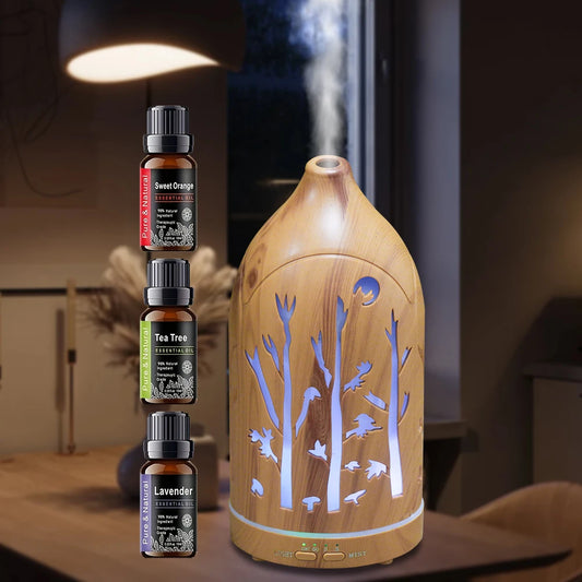 Miflame Aromatherapy Essential Oil Diffuser With 7 LED Night Light Humidifier For Sleep And Relaxation