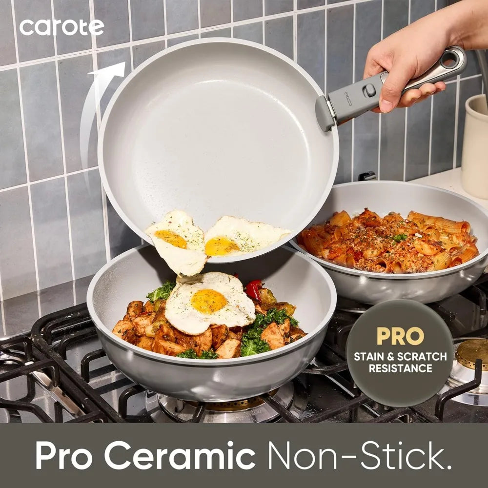 Iosn Ceramic Cookware Set Nonstick Pots Pans Dishwasher Safe