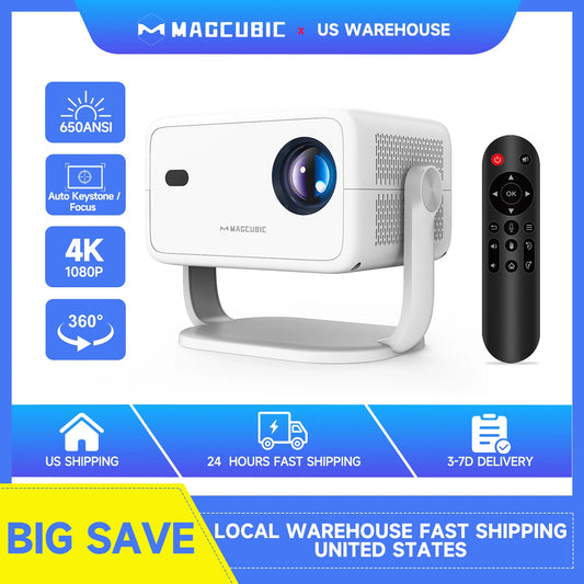 Magcubic 650ANSI L018 4K Projector Auto-Focus Android11 WiFi6 HomeTheaterProjection