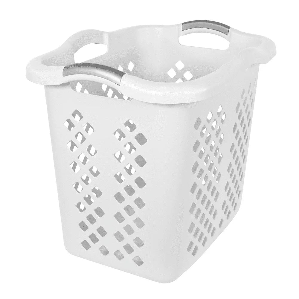 2 Bushel Plastic Laundry Basket Hamper with 4 Handles Breathable Ventilation Durable Versatile Laundry Toys Sports Equipment