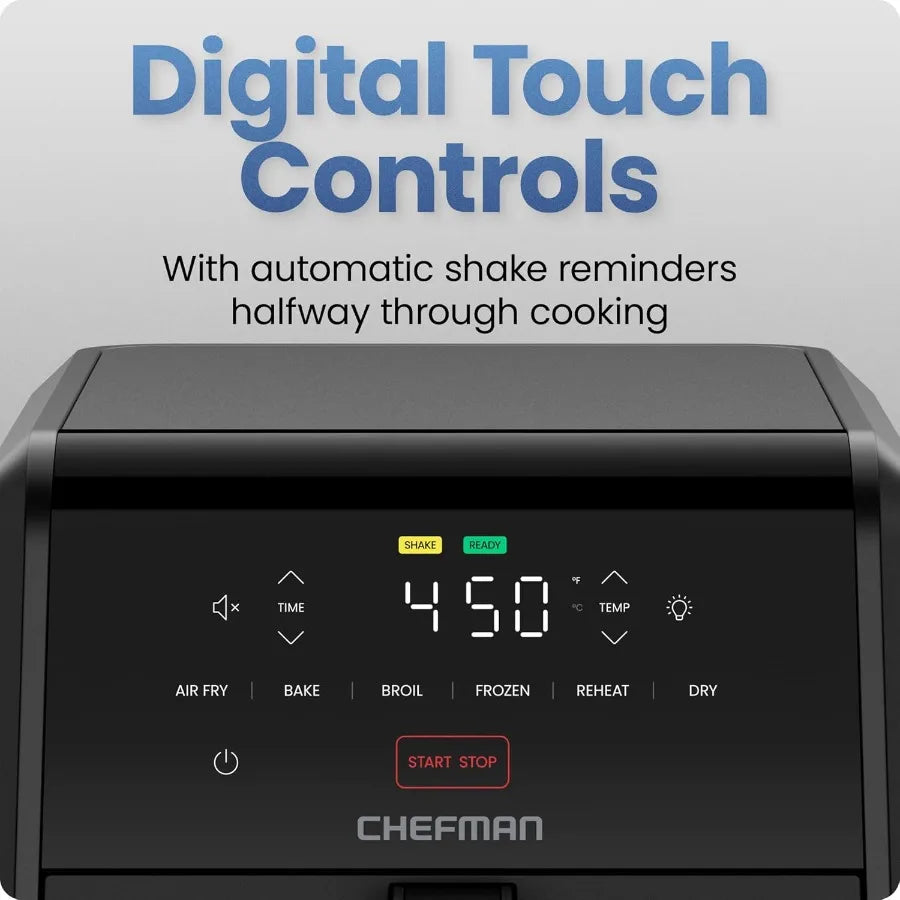 Air Fryer TurboFry 7Qt 6in1 HighPowered 450F Cooking for Crispier Results Compact SpaceSaving Design Air Fry Bake Broil Reheat