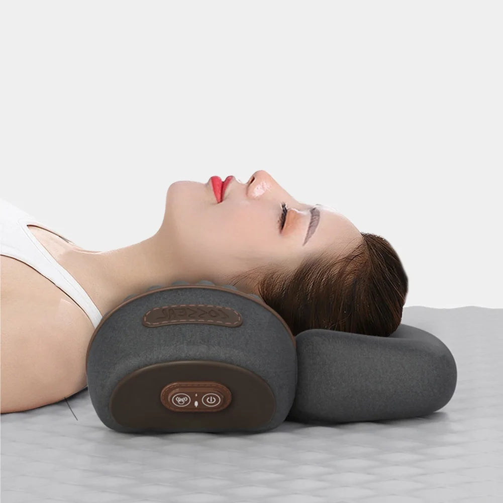APWIKOGERE Electric Neck Massager Pillow With Heat And Vibration Ergonomic Memory Foam