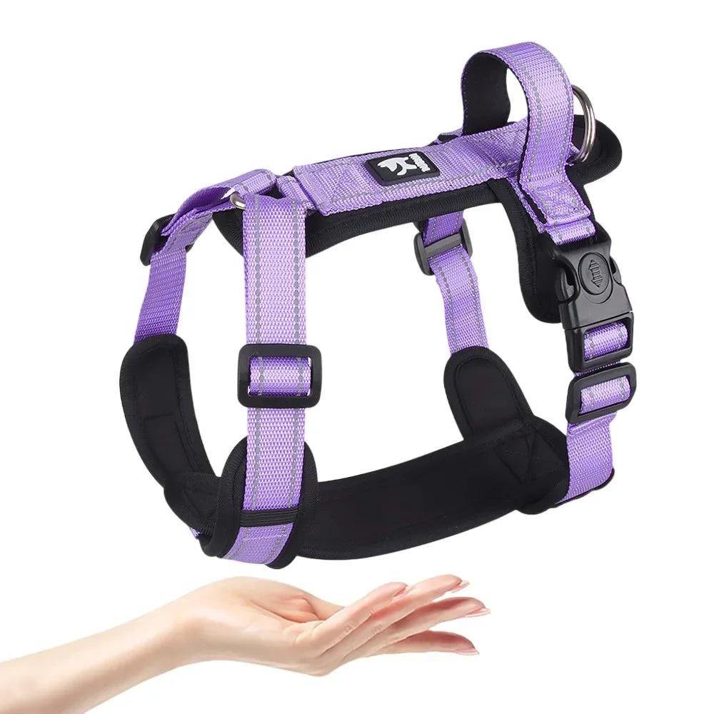 Anti Escape Dog Harness With Handle Reflective Nylon Vest