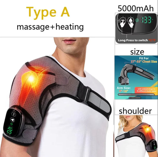 DeMoce Electric Shoulder Massager Brace 3 Gear Heated Vibration