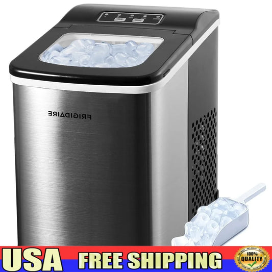 Compact Ice Maker Machine 26Lbs Daily Bullet Ice Cubes Efficient Countertop Stainless Steel Digital Control Easy to Use