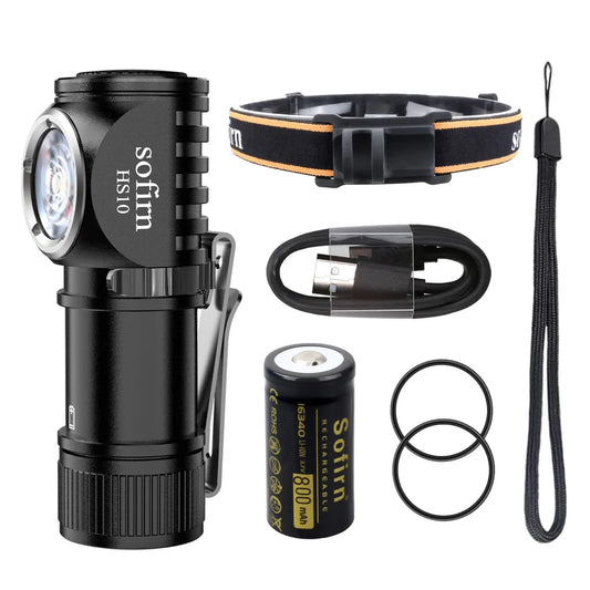 Sofirn HS10 USB C Rechargeable Mini 16340 Headlamp 1100lm TN3535 90CRI Angle Flashlight TIR Optics with Magnet Tail 2 Groups