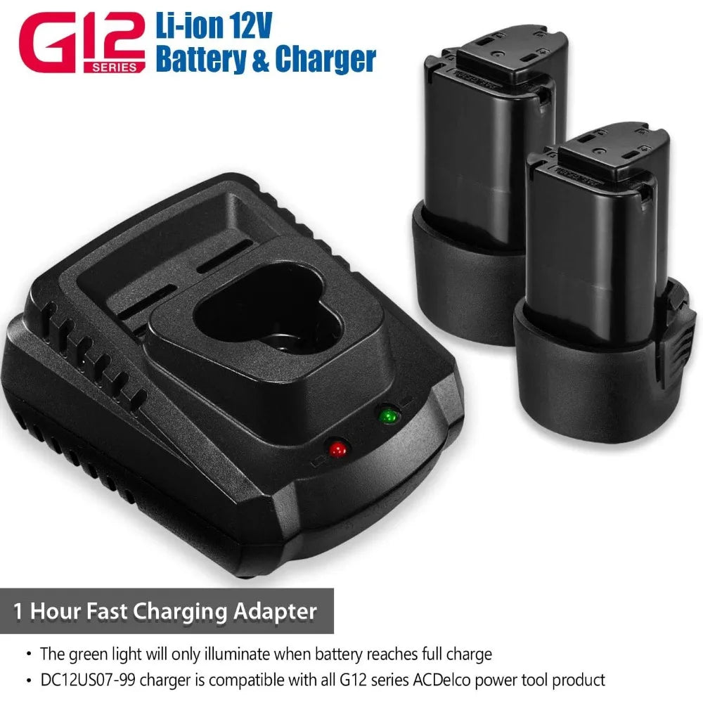 12V Cordless Three Eighths Inch Ratchet Wrench Kit With 45 Ft-Lbs Torque LED Light And Two Batteries