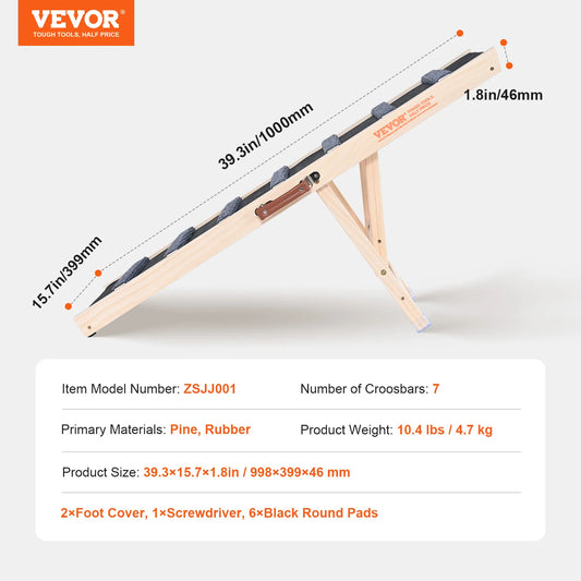 SucceBuy PremiumQuality Adjustable Folding Dog Ramp NonSlip Wooden Removable SofaBed