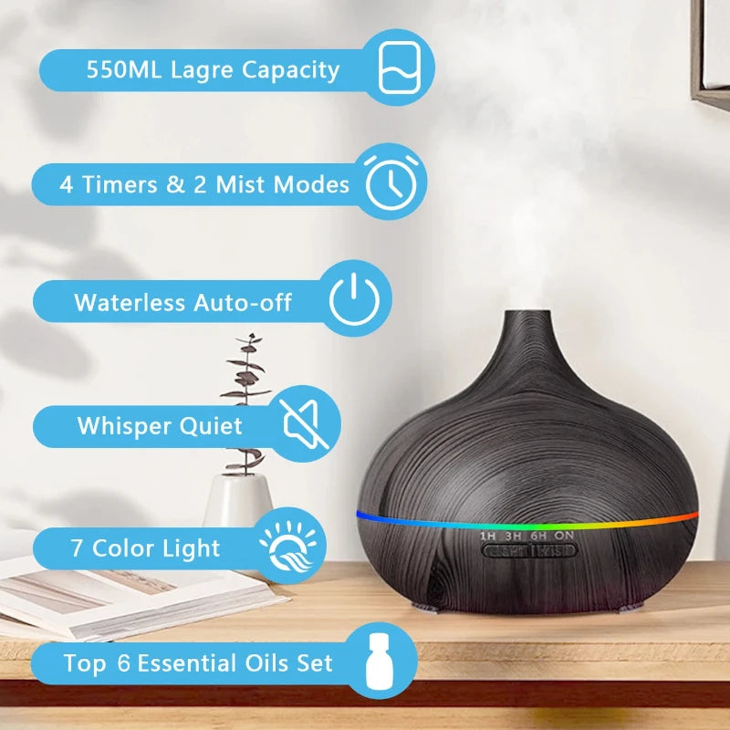Oeny Aromatherapeutic Diffuser With Remote Control And SevenColor LEDIllumination