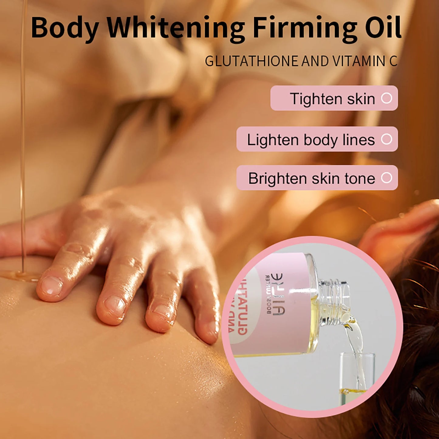 AILKE Vitamin C Moisturizing and Whitening Massage Essential Oil, Smooth Skin, Reduce Dark Spots, For All Skin Types, 250ml