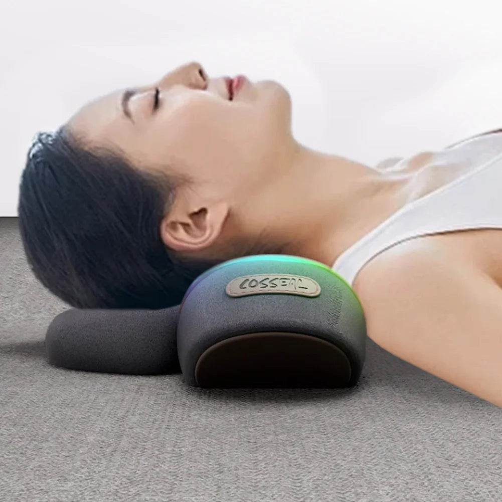 APWIKOGERE Electric Neck Massager Pillow With Heat And Vibration Ergonomic Memory Foam