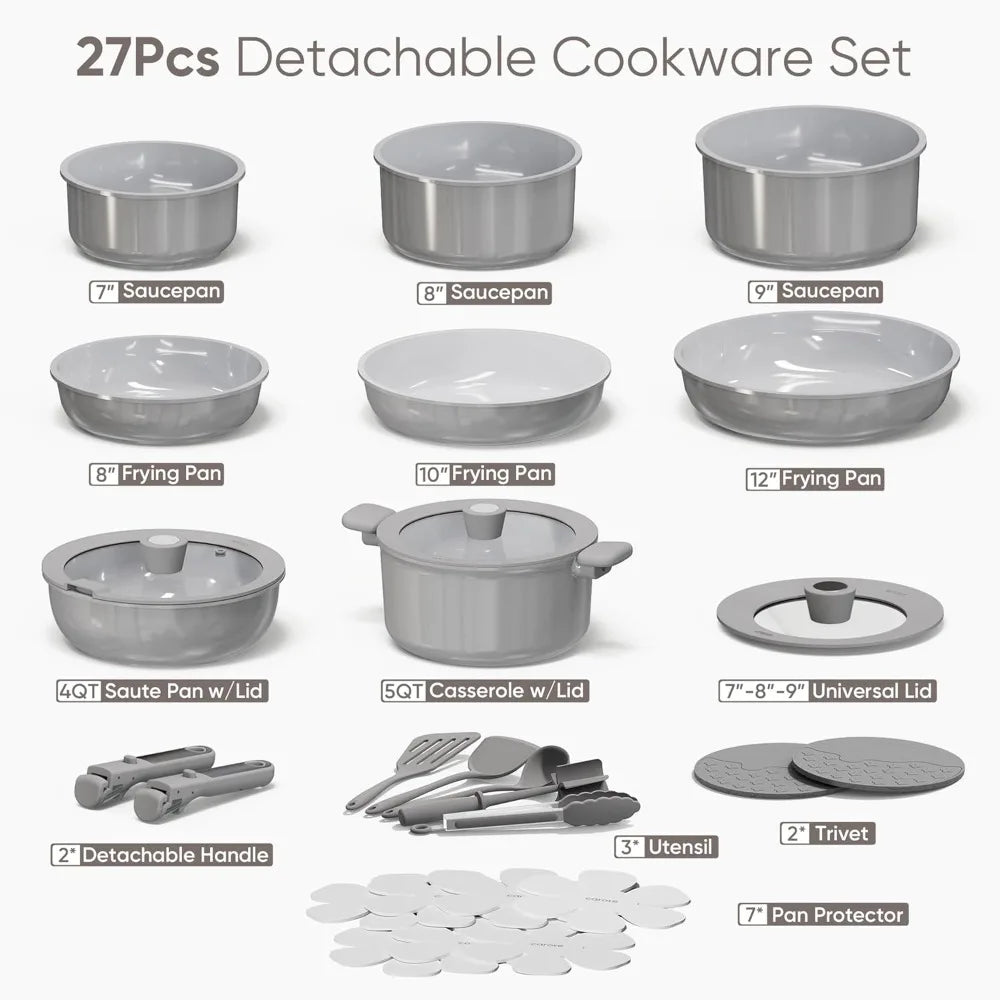Iosn Ceramic Cookware Set Nonstick Pots Pans Dishwasher Safe