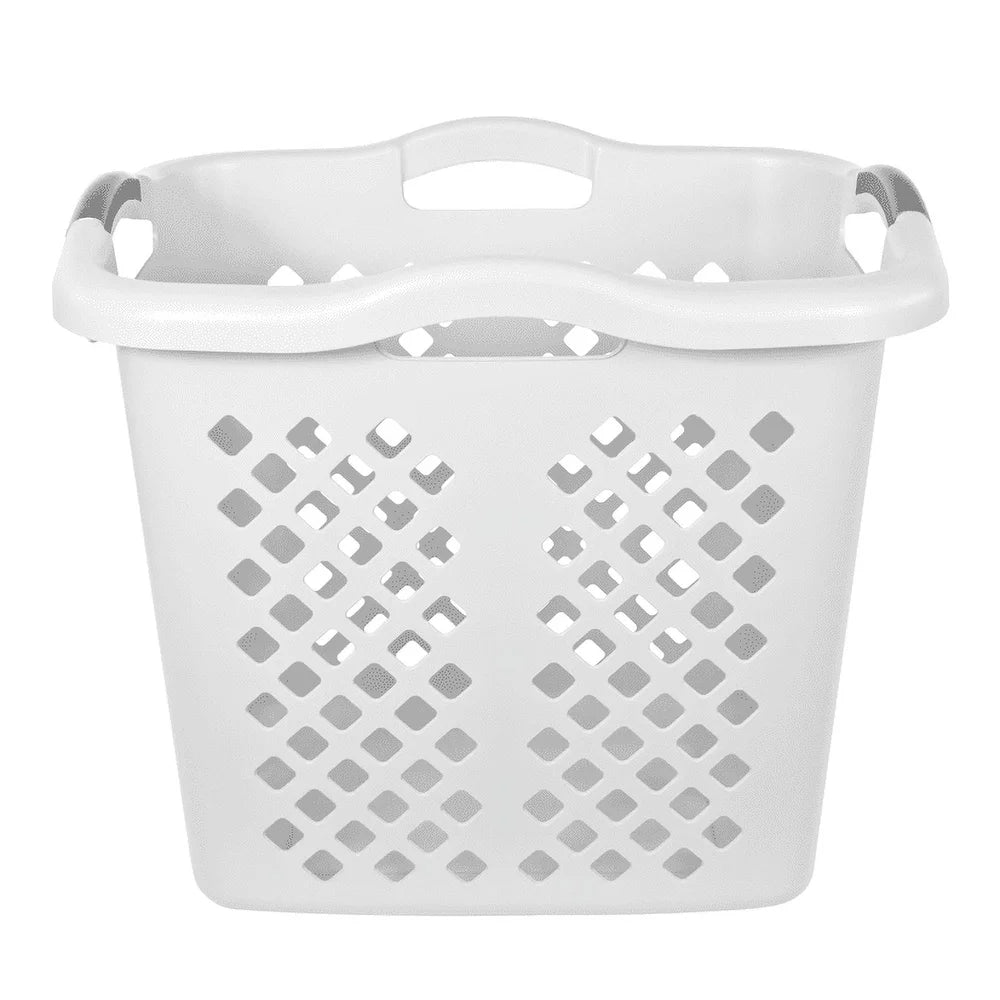 2 Bushel Plastic Laundry Basket Hamper with 4 Handles Breathable Ventilation Durable Versatile Laundry Toys Sports Equipment
