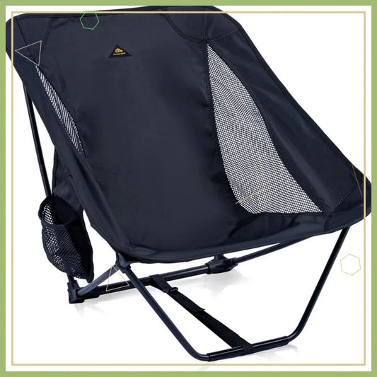 Ultralight Compact Folding Camping Chair with Side Pocket - Portable Outdoor Gear for Hiking Backpacking