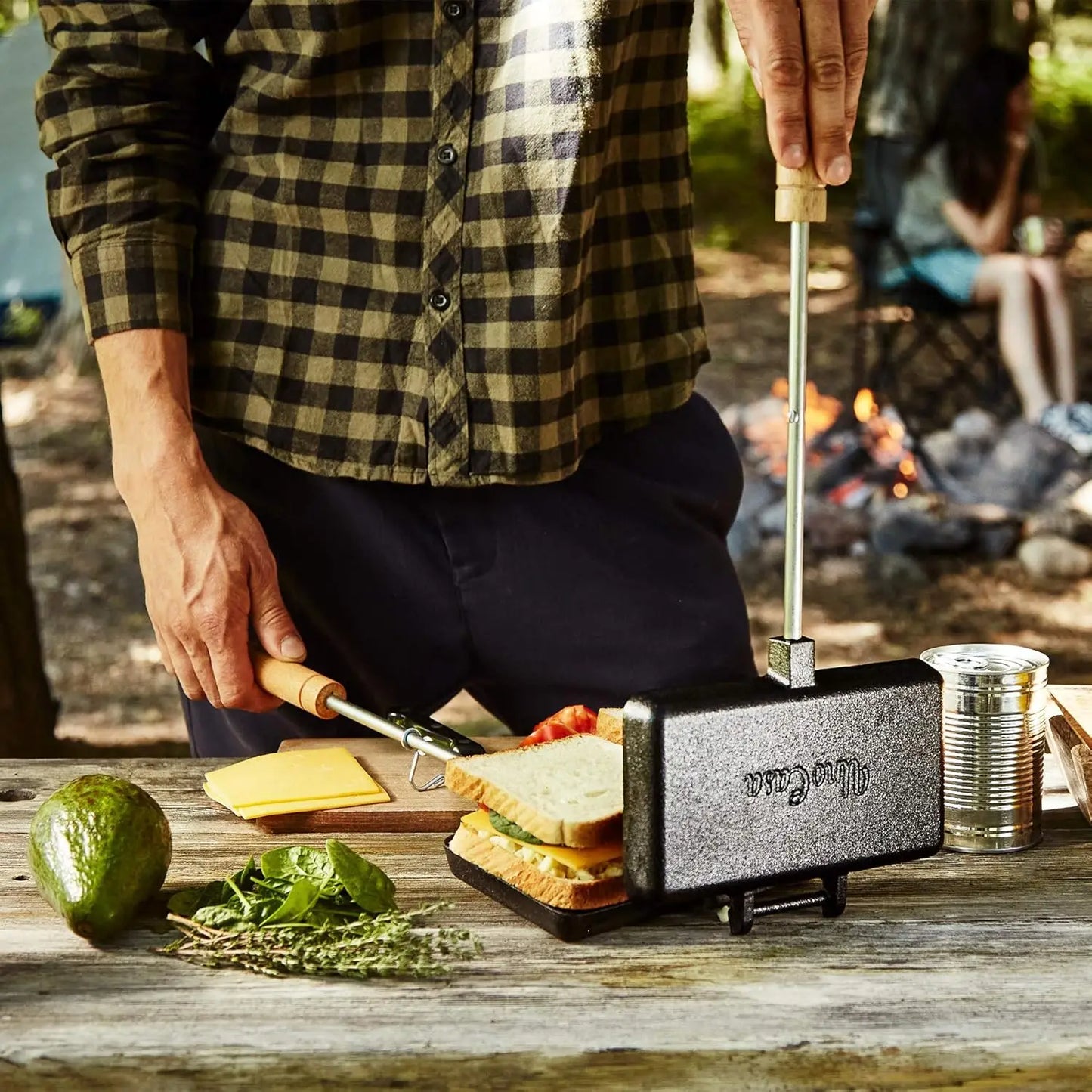 - XL Pie Irons Cast Iron Sandwich Maker - Mountain Japanese Sandwich Maker with Recipe Book - Durable Campfire Cooking