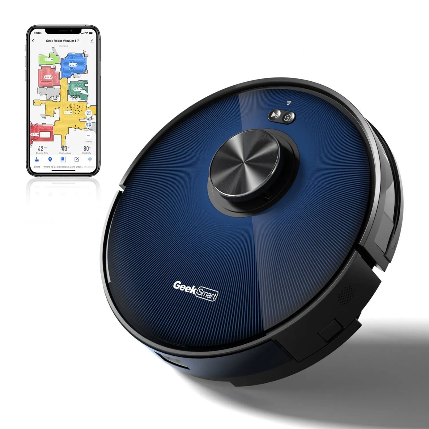 Geek Smart L7 Robot Vacuum Cleaner And Mop; LDS Navigation; Wi-Fi Connected APP; Selective Room Cleaning; MAX 2700 PA Suction; I