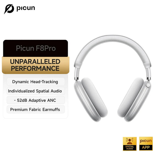 Picun F8 Pro ANC Wireless Headphones Featuring Extended LowLatency Bluetooth5Plus
