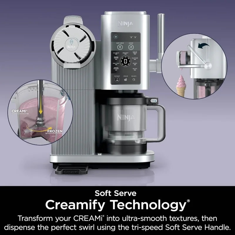 Ninja Swirl by CREAMi Ice Cream and Soft Serve Maker, Sorbet, Milkshake, Frozen Yogurt, Low Calories Program & More, 13-in-1