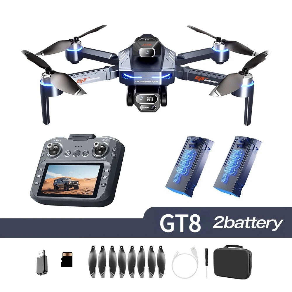 2026 GT8 Drone GPS 8K Professional 8K HD 360° Dual Cameras 5G WIFI Brushless Motors Obstacle Avoidance Foldable Quadcopter Toys