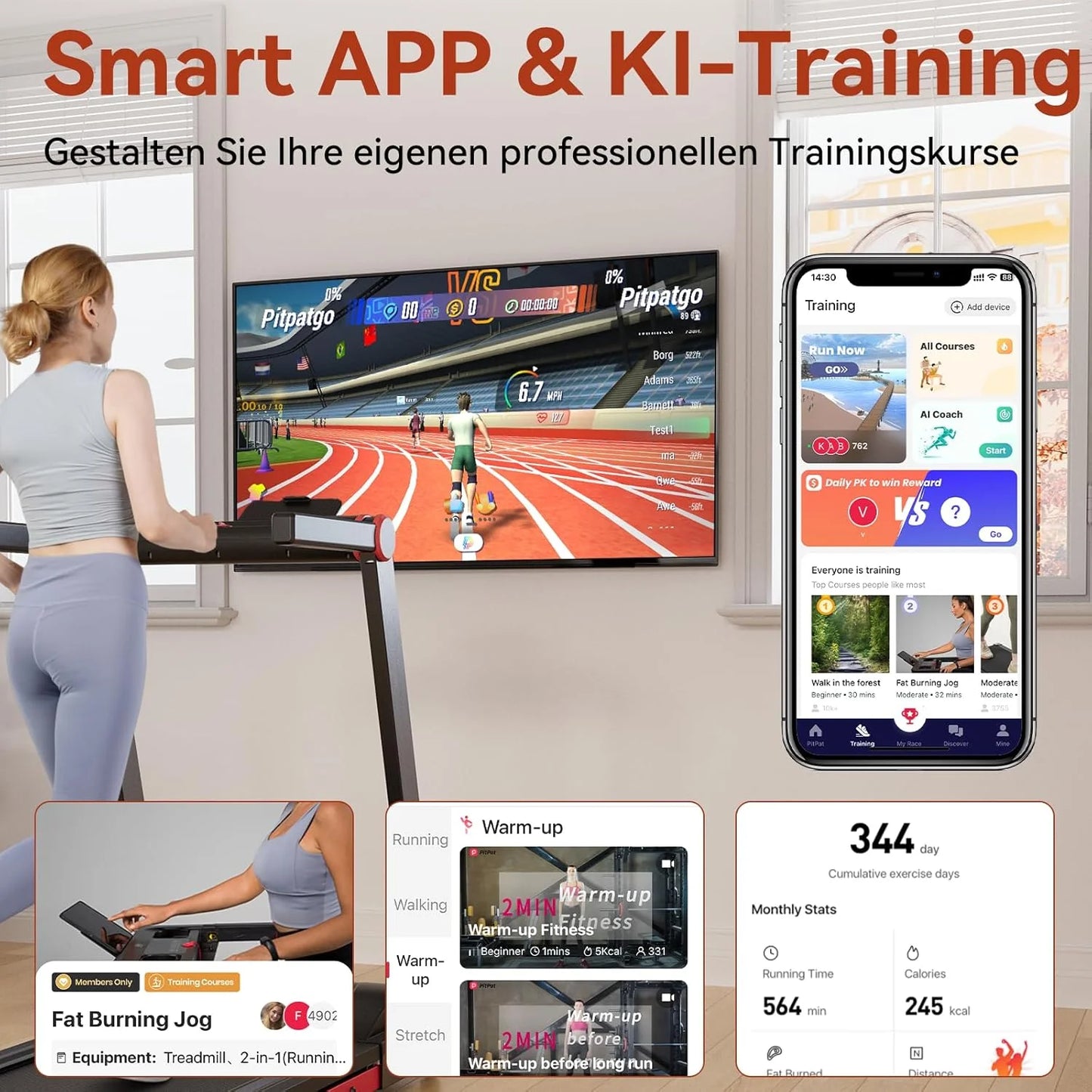 3.5HP Foldable Treadmill 350lbs Adjustable 6% Incline Walkingpad for Home/Office LCD APP Data Treadmills 10MPH Exercise Machine