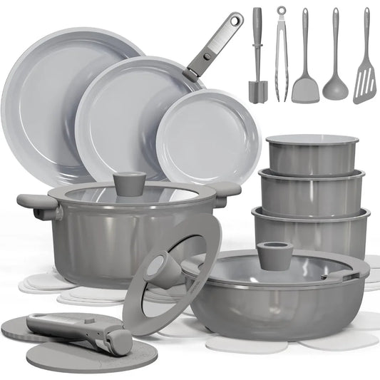 Iosn Ceramic Cookware Set Nonstick Pots Pans Dishwasher Safe