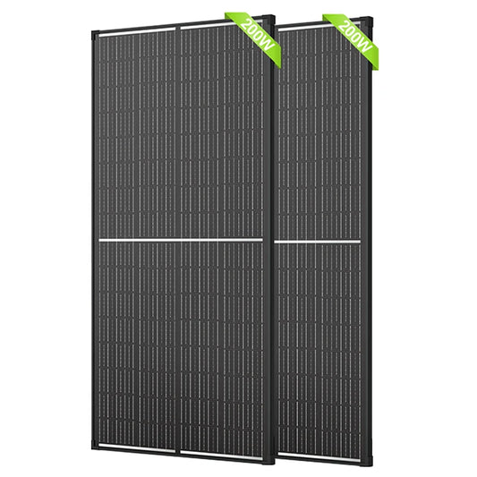 Rvpozwer 12.8V 200W/400W Monocrystalline Solar Panel Module Off Grid PV Power For Vehicles, RV Camper Camping Boat Shed Farm