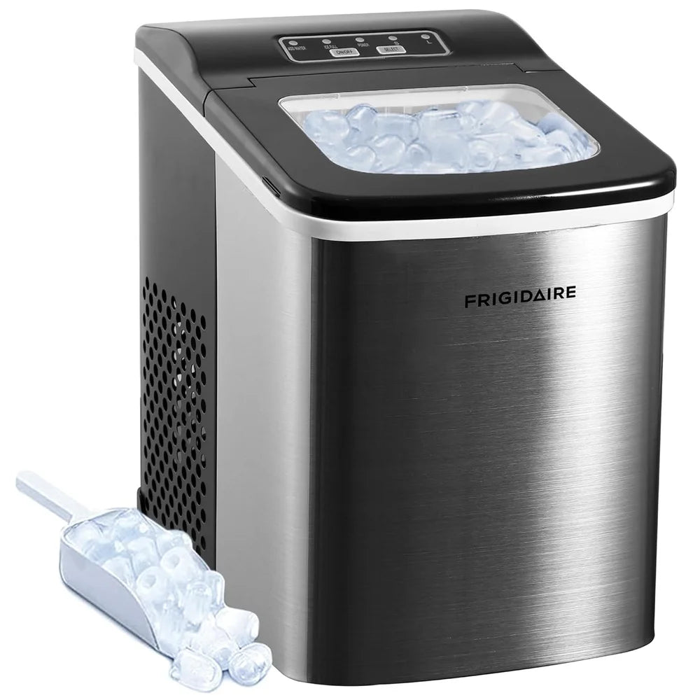 Compact Ice Maker Machine 26Lbs Daily Bullet Ice Cubes Efficient Countertop Stainless Steel Digital Control Easy to Use
