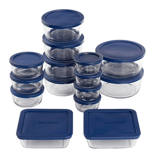 Glass food storage containers with lids, 30 pieces, protect food flavors, are extra durable, dishwasher and microwave safe